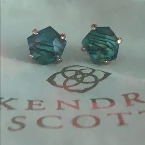 Ryan Rose Gold Stud Earrings In Abalone Shell